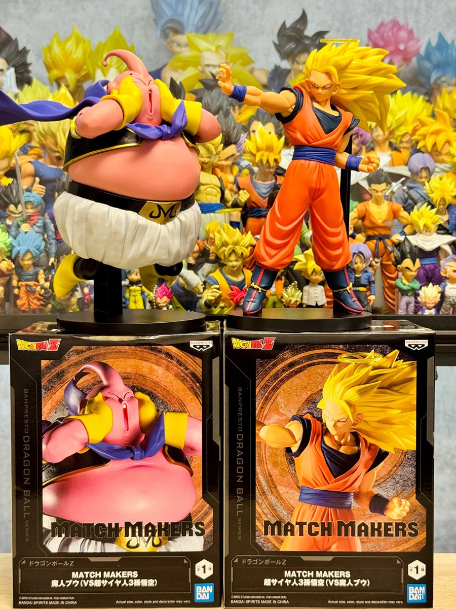 Banpresto Dragon Ball Z Anime Figurines Match Makers SSJ3 Goku Majin Buu PVC Action Figures DBZ Figurals Collectible Model Toys