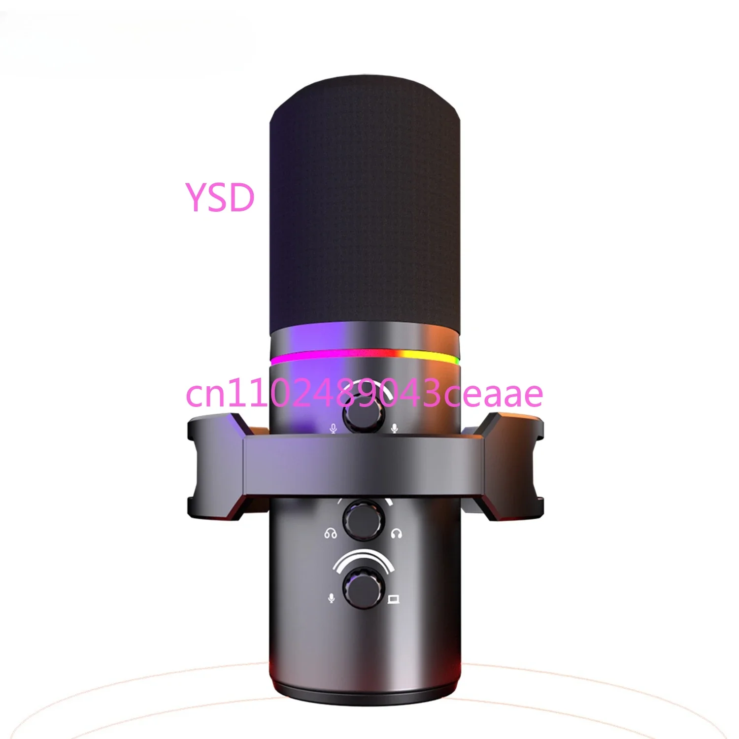 WM8 Dynamic USB Microphone - Desktop Gaming, RGB Lighting, Live Streaming & Recording