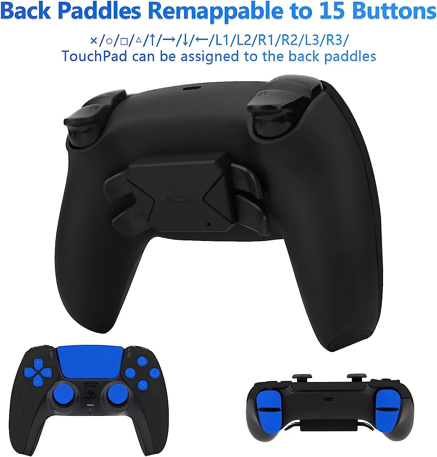 ل PS5 BDM 010 & BDM 020 المجاذيف الخلفية مرفق لوحدة تحكم PS5 4 قطعة أزرار خلفية ومجموعة إعادة رسم الخريطة القابلة للبرمجة