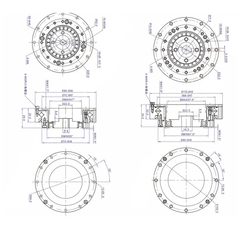 Wholesale Customized Zero Backlash with 3kw Servo Motor Ratio 50 LSD25 LSD32 Cylindrical Harmonic Gear Reducer