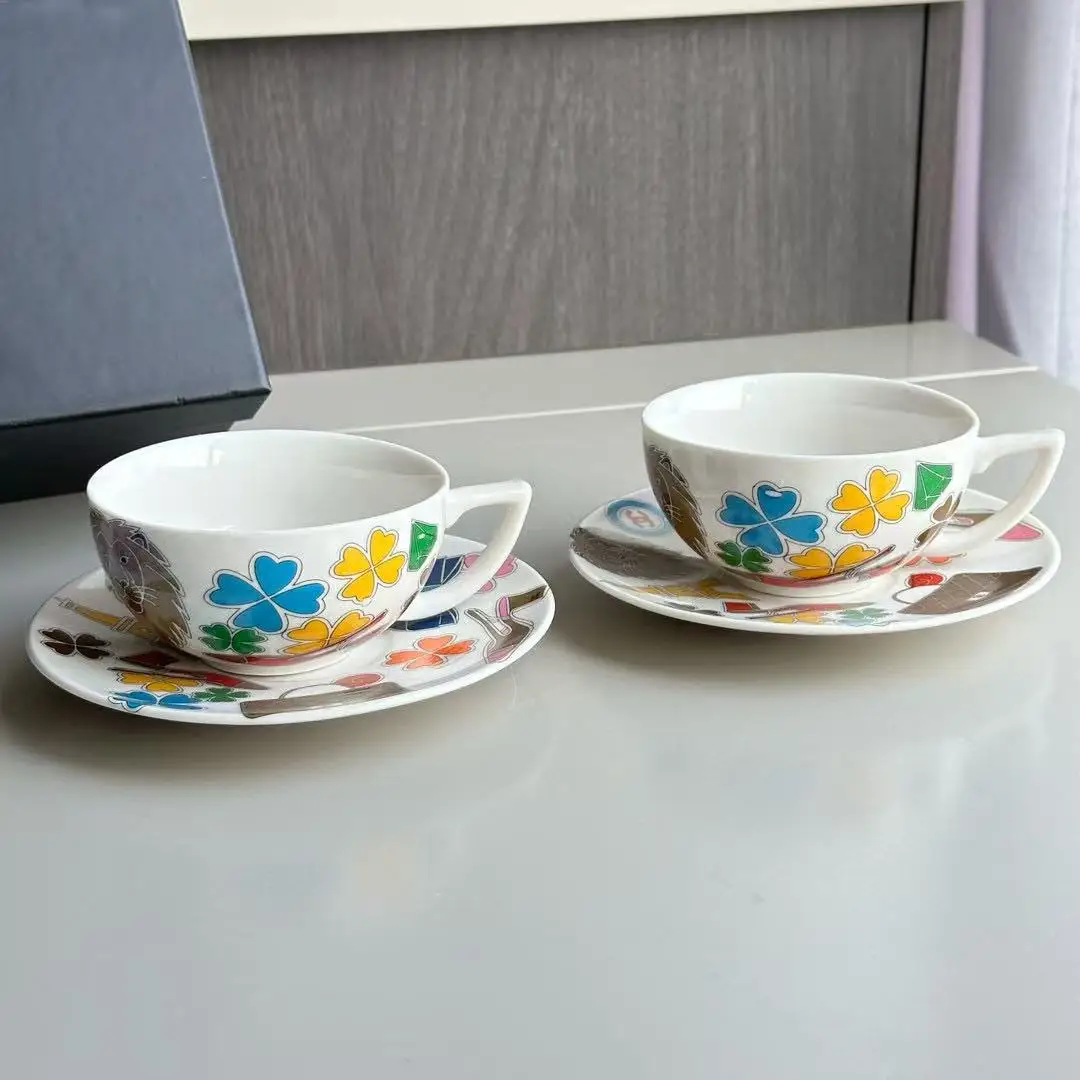 

Xiaoxiang's Beautiful Leisurely Flower Fragrance Elegant and Gorgeous Exquisite Double Cup and Saucer Combination Set