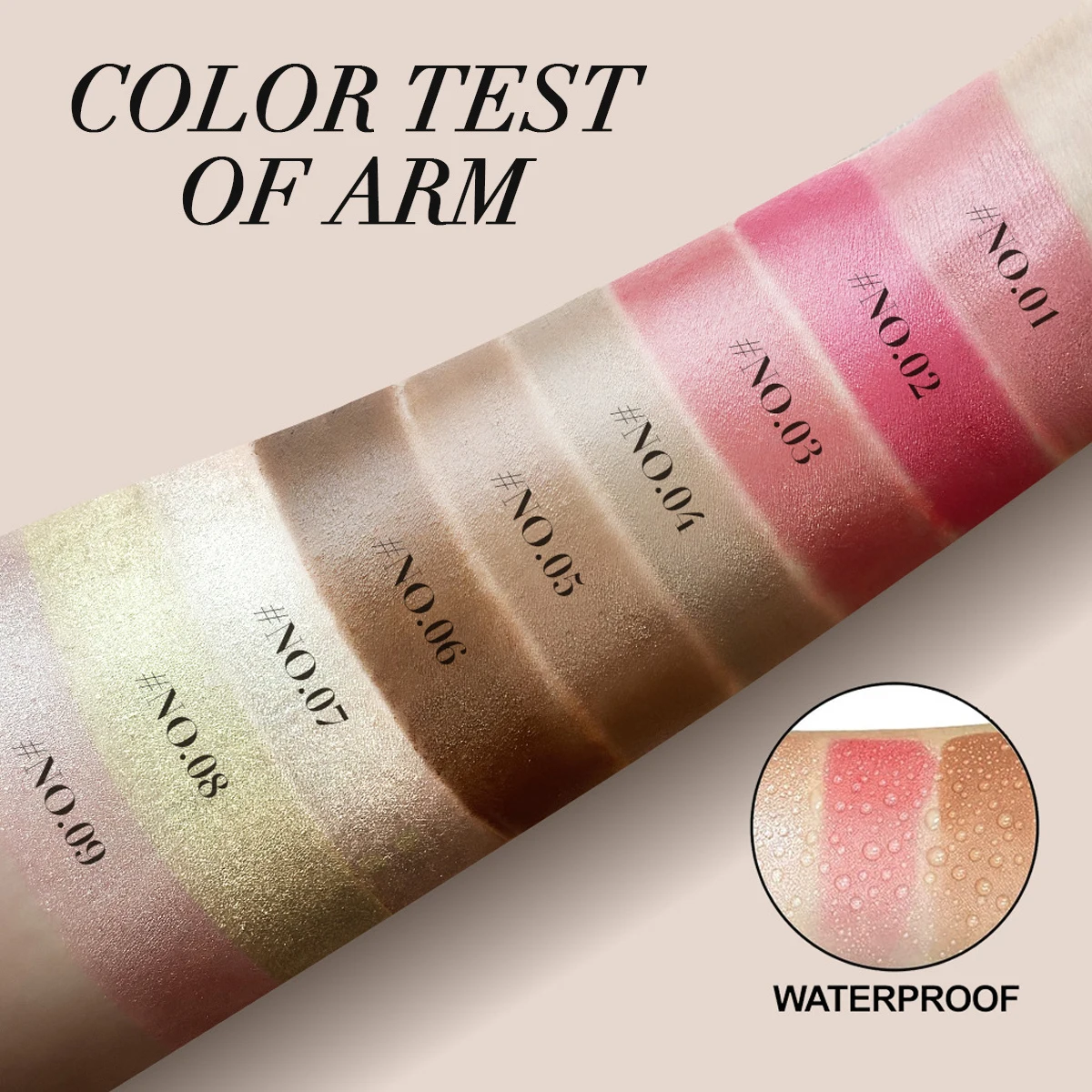 3 in 1 크림 같은 컨투어 스틱 하이라이트 컨투어 블러쉬 하나로 방수 및 오래 지속되는 삼차원 얼굴 윤곽 연출