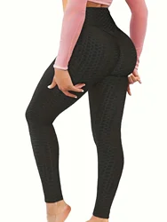 Plus Size Women's Tight High Waisted Slim Yoga Pants Solid Color Buttocks Lifting Tight Leggings