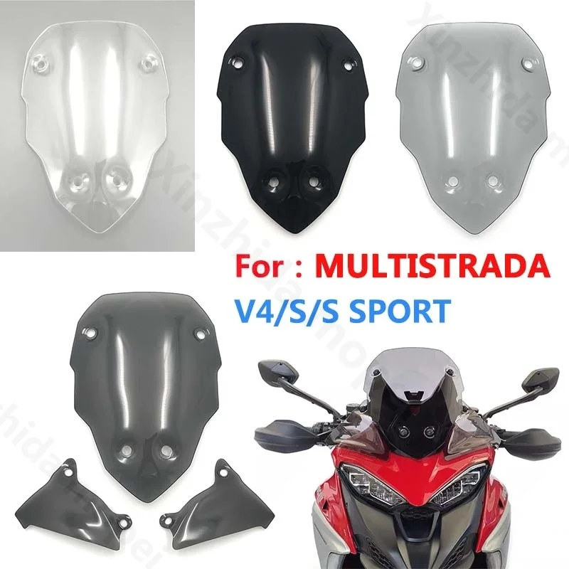 

Windscreens For MULTISTRADA MTS V4/S SPORT Windshield Wind Deflectors Plate Side Panels Gray