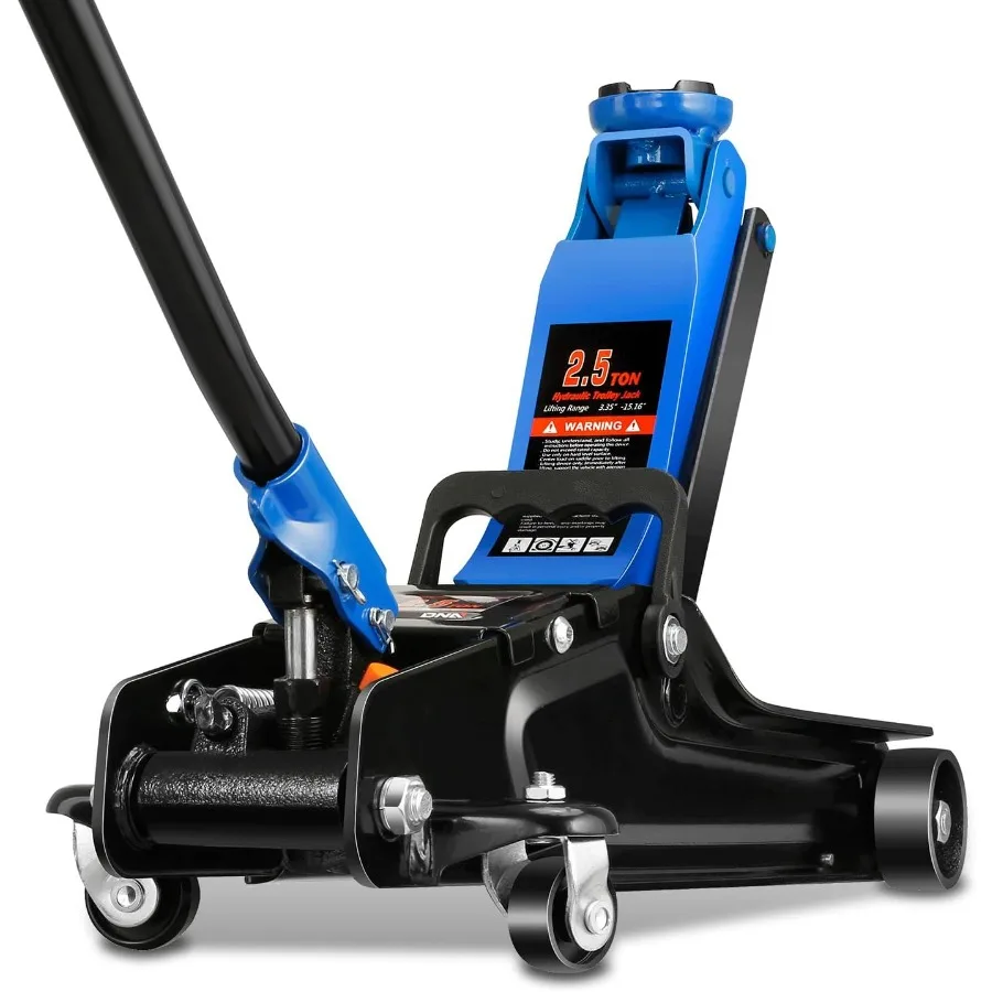 

2,5-тонный низкопрофильный напольный домкрат для ремонта и обслуживания автомобилей, сверхмощная стальная гидравлическая конструкция с одним поршнем, быстрый