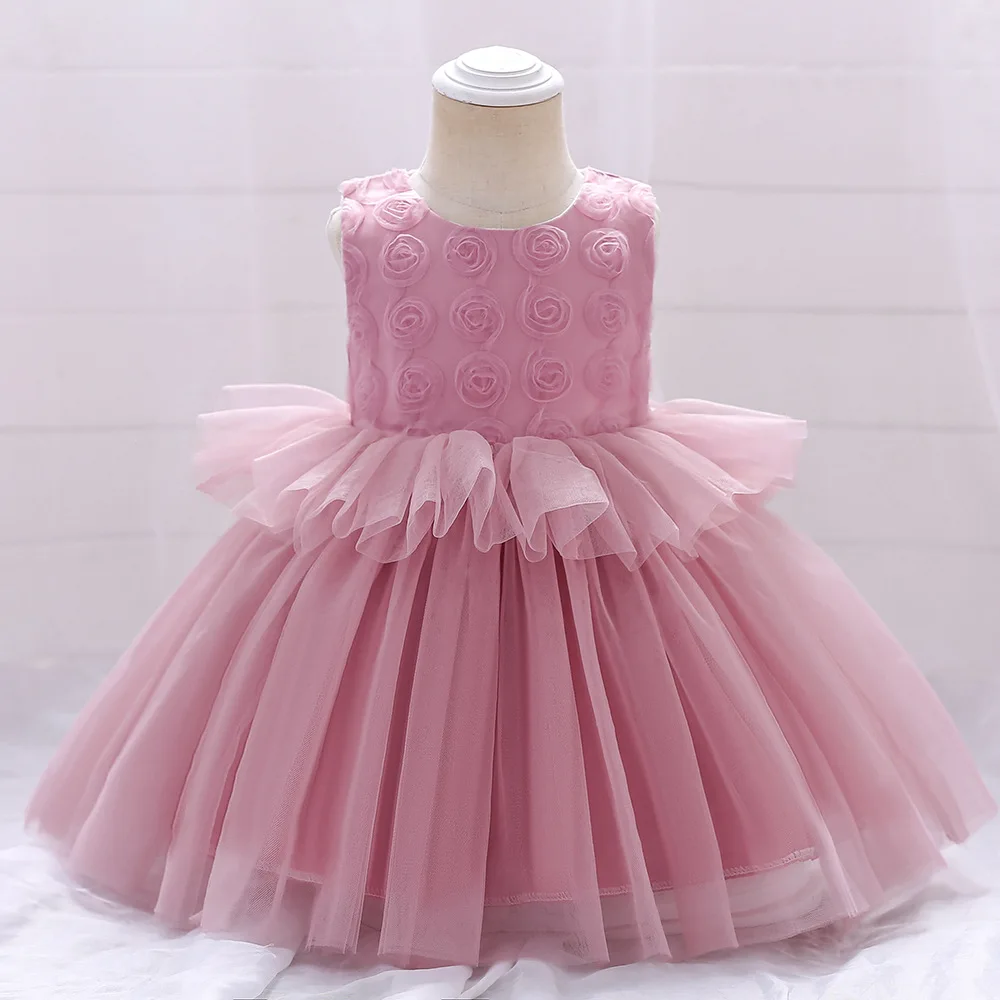 

Newborn Baptism Dress For Girls Kids Wedding Party Dresses Baby Girl Birthday Party Princess Dress Lace Flower Toddler Vestidos