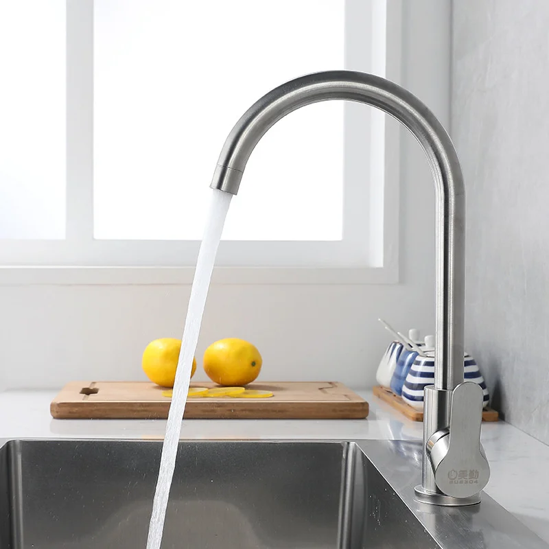 Kitchen faucet cold and hot 304 stainless steel faucet vegetable washing basin sink faucet sanitary ware