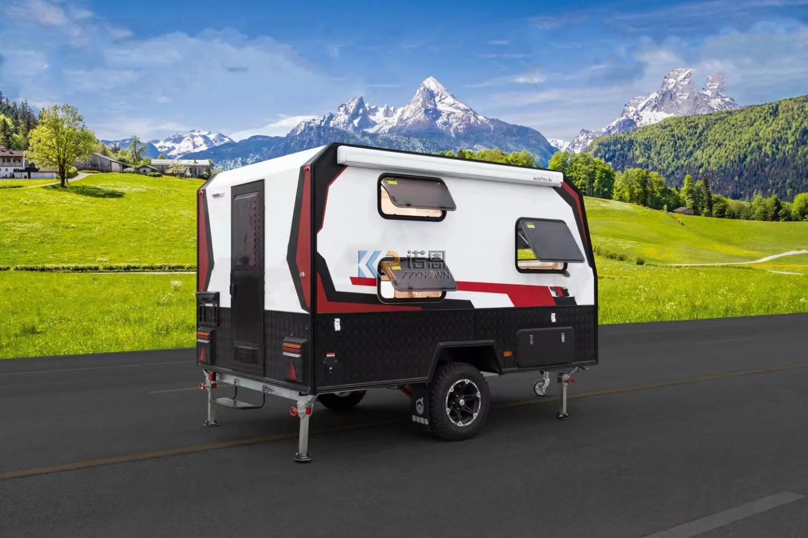 Us Standards Reizen Camping Trailer met Badkamer Compacte Off Road Camper Trailer Motor Home Rv Camper Caravan Mover