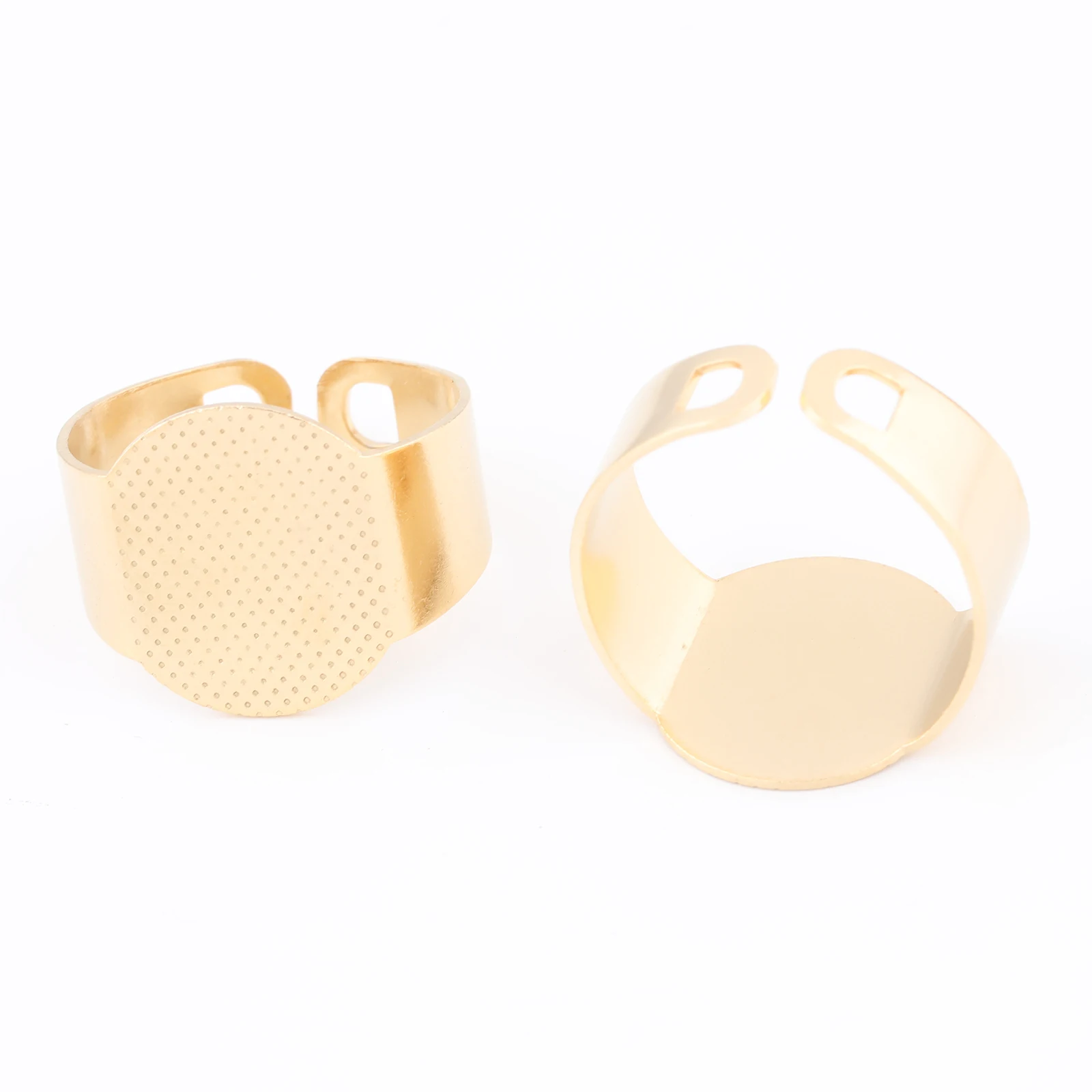 10 sztuk pierścień Bezel Blanks pozłacane czarne ze stali nierdzewnej regulowane Diy ustawienia bazy Fingerring dla elementy do wyrobu biżuterii — zdjęcie 5
