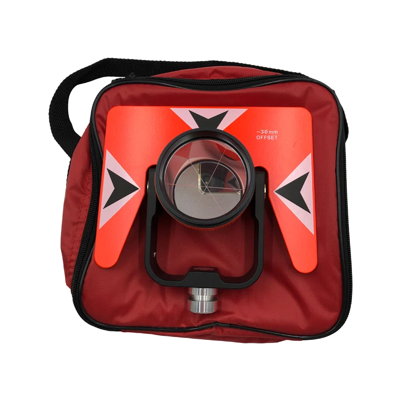 Prisma Único Vermelho Ak18 Aplicável à Medição de Prisma de Estação Total da Série Nikon South Trimble Top-c Sokk-ia com Uma Bolsa Macia