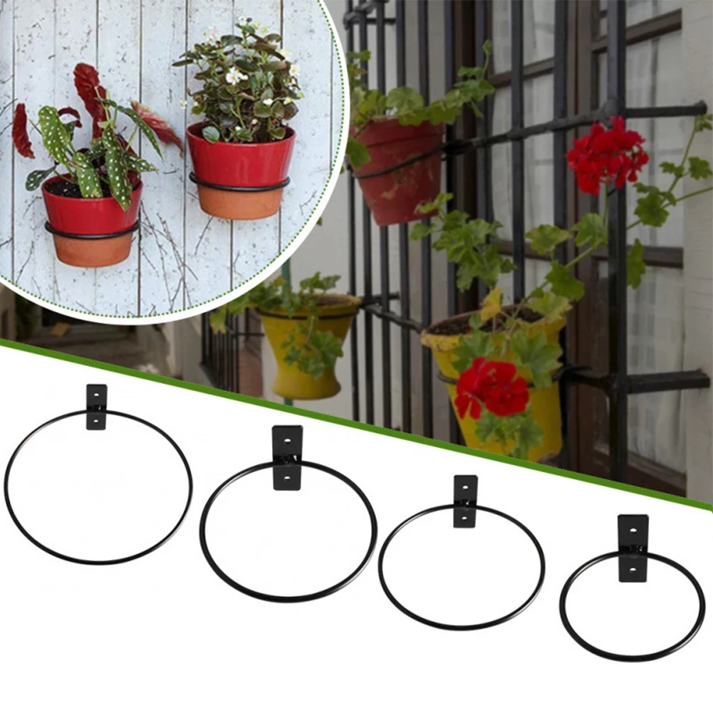 Circular Flower Basket Flower Pot Holder Rings Wall Mounted Metal Flower Wall Hanger Bracket Rings Potted Plant Storage Rack