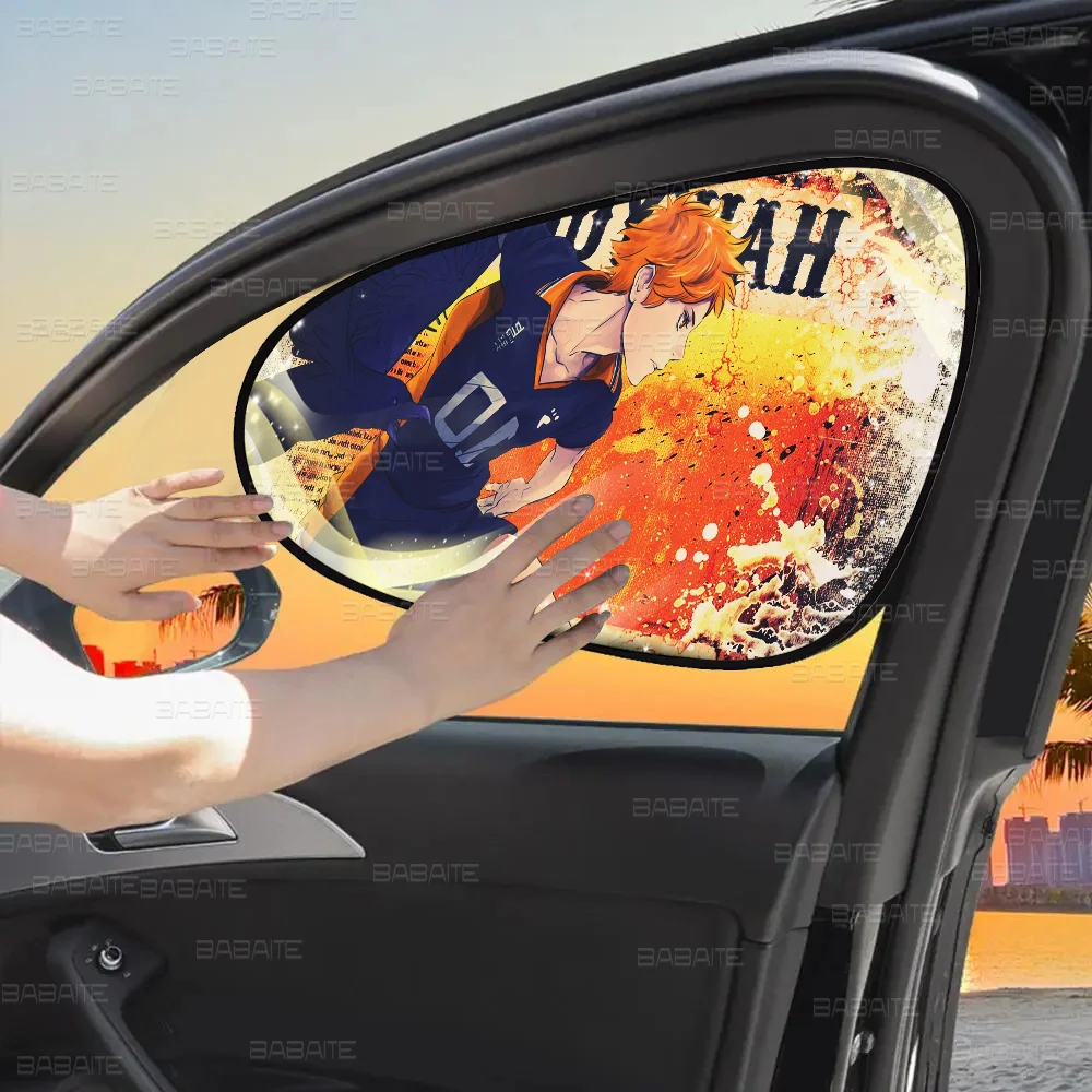 Anime Haikyuu High School Cartoon Parasole Protezione UV Calore Pellicola elettrostatica Estate Retrattile Finestra Ombra Stampa auto