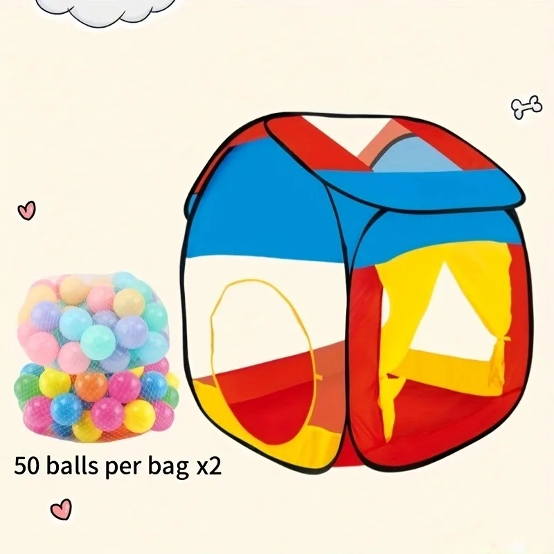 

Kids Play Tent with 100 Ocean Balls Fabric Playhouse for Indoor & Outdoor Use Ideal for Amusement Park Party & Game Activities