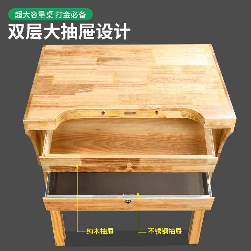 Gold workbench jewelry gold workbench flat wooden table large extended flat table gold and silver jewelry countertop