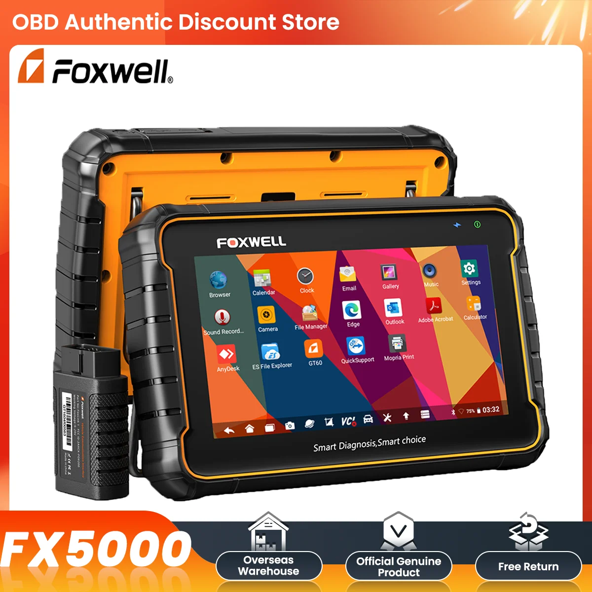 FOXWELL GT60 Car OBD2 Diagnostic Tool Full System Scanner Code Reader DPF EPB A/F 24 Reset Service OBD 2 Automotive Scanner