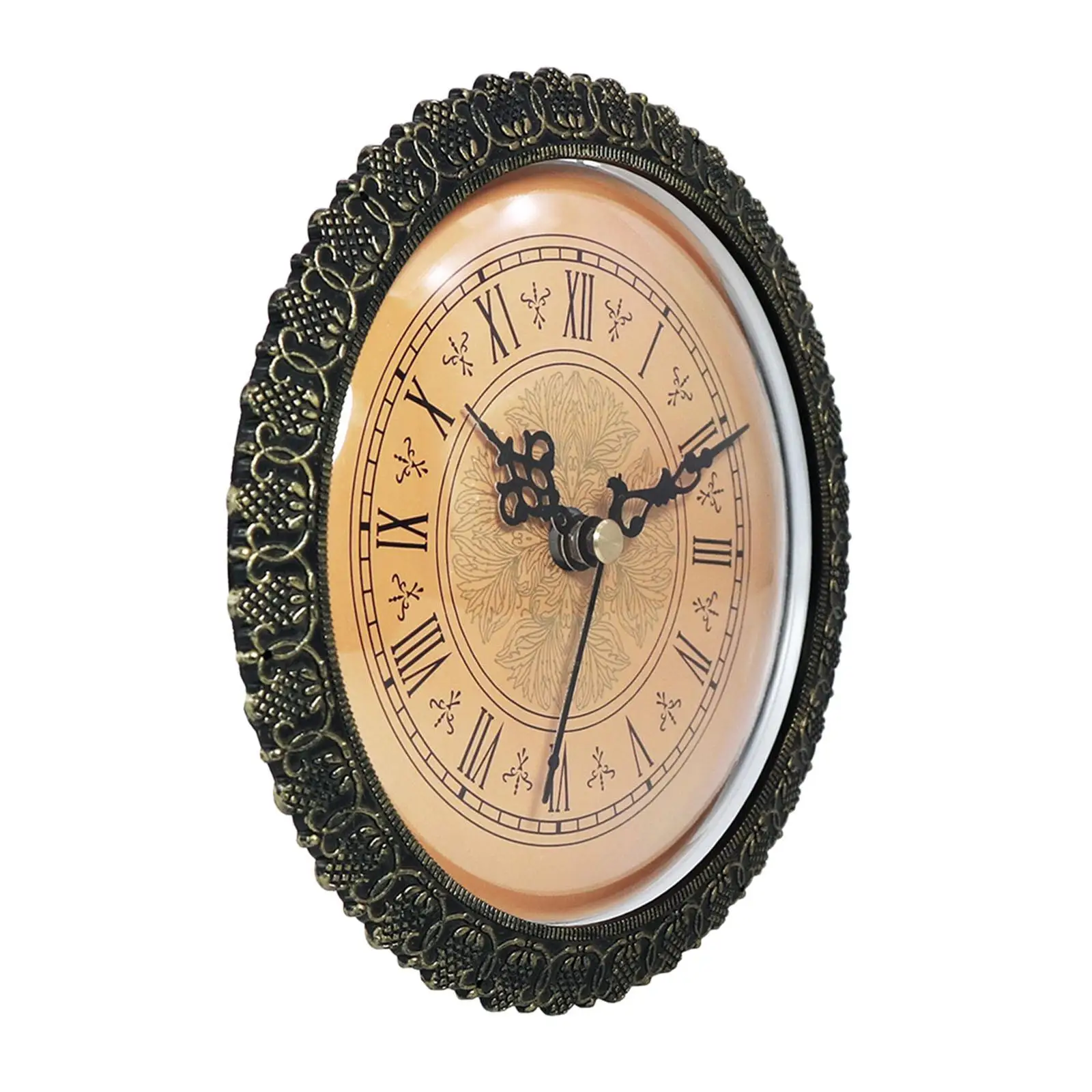 Large Clock Insert Silent Movement 6inch Antique Style Roman Numeral Plastic Bezel Clock Mechanism Movement for Repairing Home