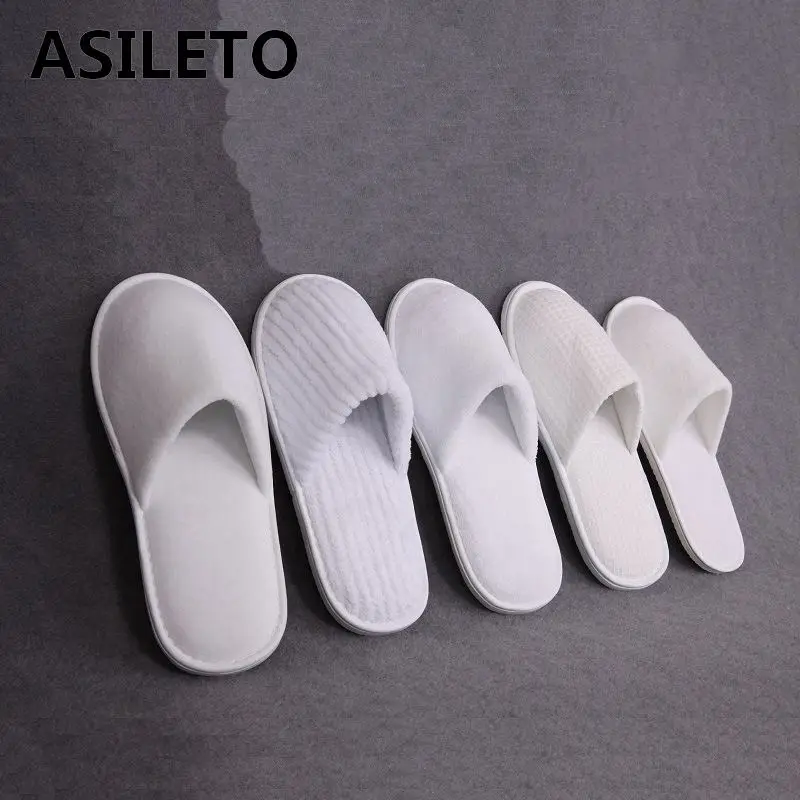 Girseaby Winter 20 Pairs Of Disposable Slipper Hotel Floor Indoor Guest Salon Non-slip Big Size White Grey