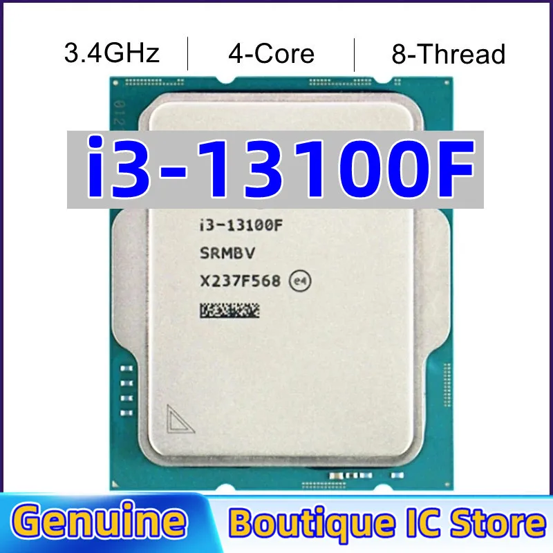 Processador Intel Core i3 13100F, 4 núcleos, 8 threads, LGA 1700, 3,4 GHz