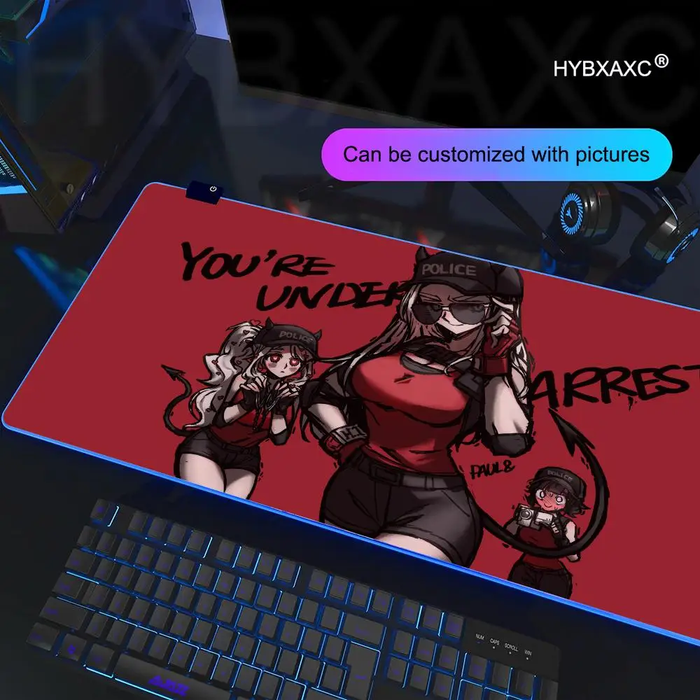 XXL Mouse Pad RGB Helltaker Gaming Mats Mousepad Gamer PC Desk Accessories Office Pc Setup Accessories Computer Table Mats Large