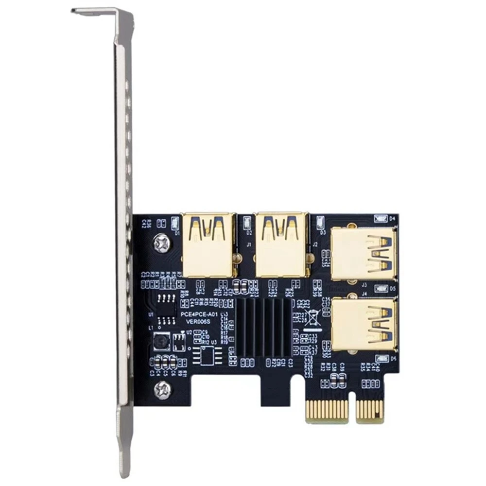 PCIE PCI-E PCI Express Riser Card 1X To 16X 1 To 4 USB 3.0 Slot Multiplier Adapter For Bitcoin Mining 009C Plus