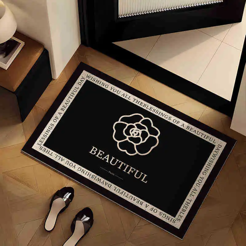 PVC Silk Ring Door Mat Bathroom Toilet Anti-Slip Dirt Resistant Floor Mat Entrance Porch Change Insole Carpet Home Decor 발매트
