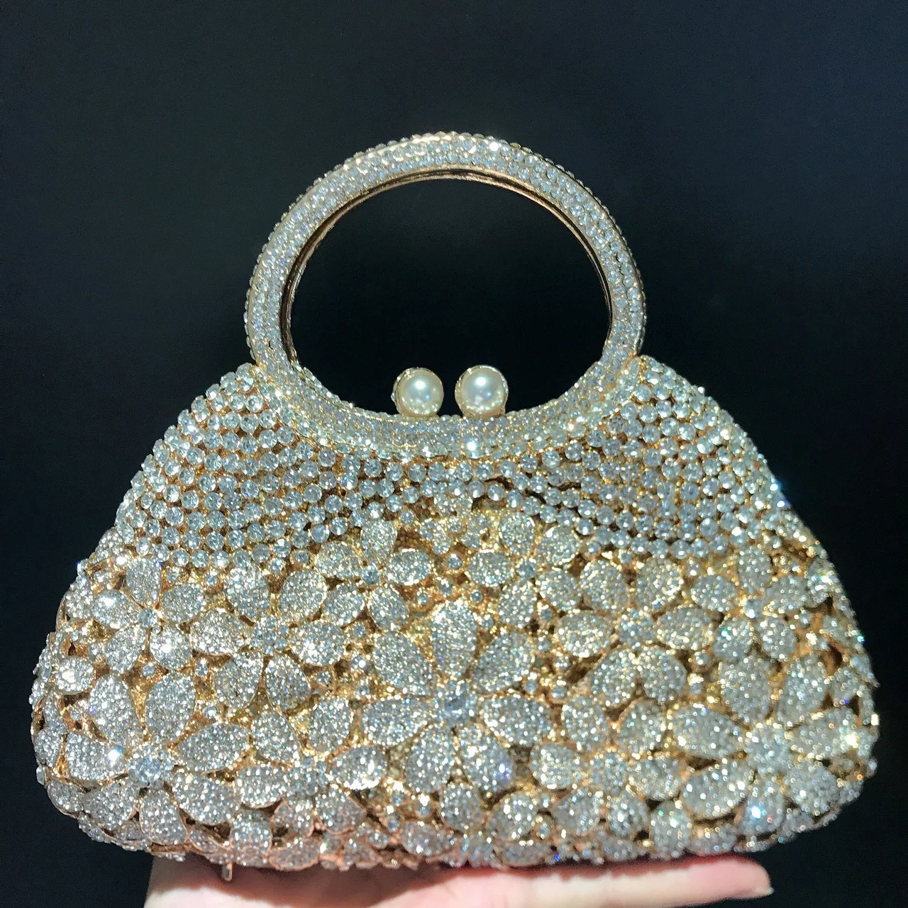 Daisy Flower Rhinestone Tote Bag Crystal Women Evening Bags Luxury Designer Party Banquet Clutch Purse Fashion Diamone Handbag