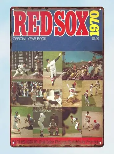 1970 Yearbook baseball tin sign metal art circles