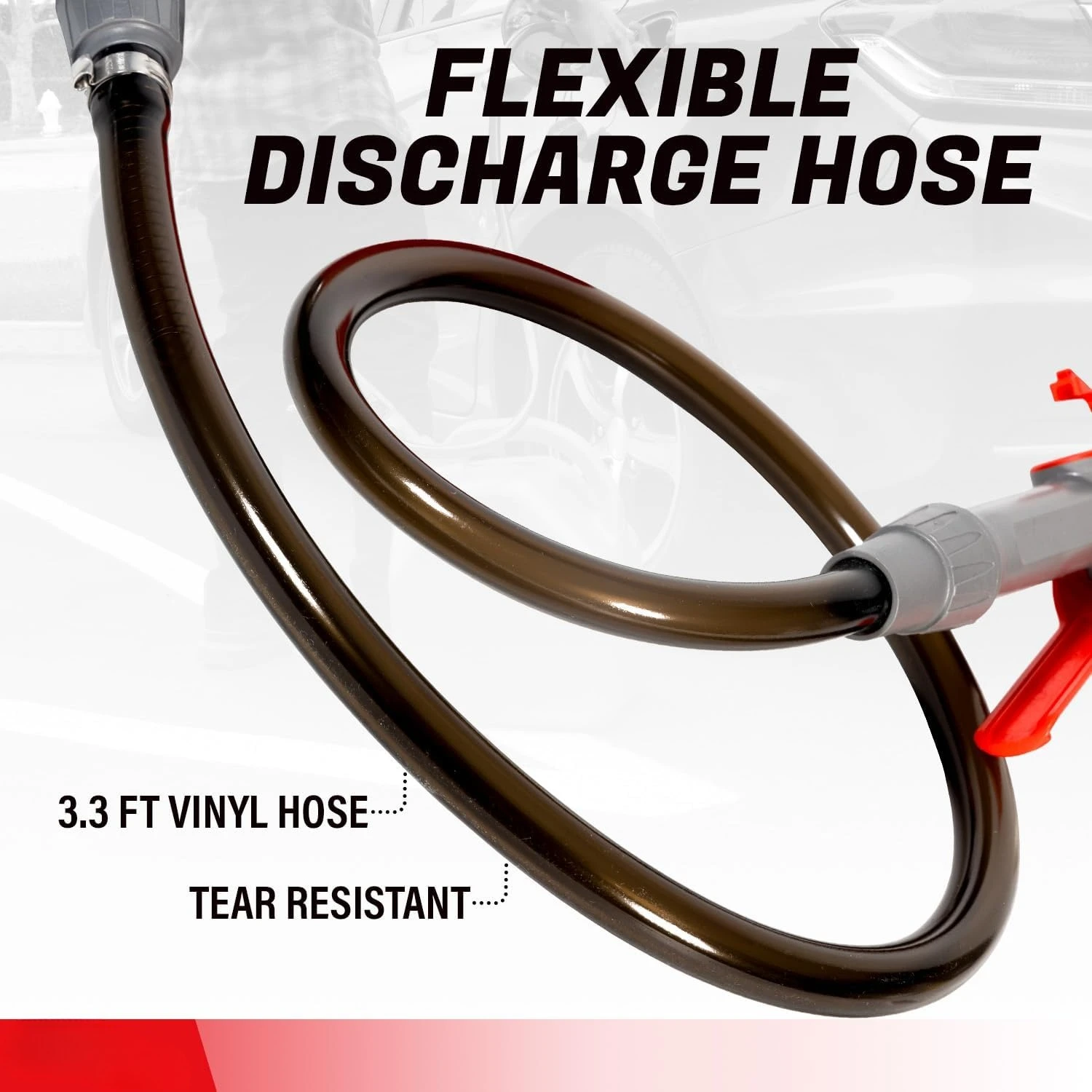 

2nd Gen. TREP01 Multi-Purpose Battery Powered Fuel Transfer Pump w/Newly Upgraded Durable Vinyl Hose - 2D Battery, 2.8 GPM