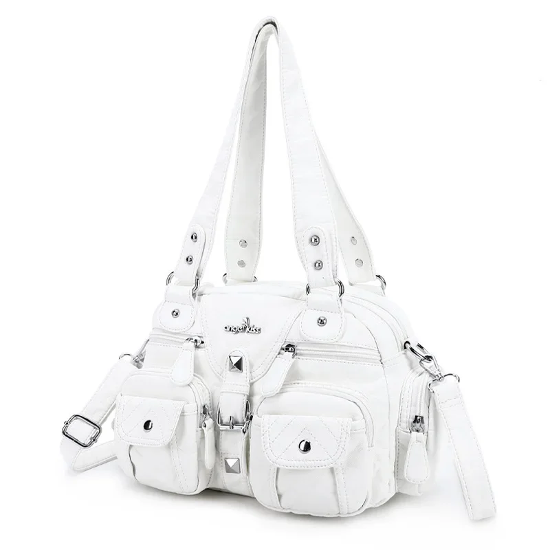  Women's Satchel Handbag Top-Handle PU Leather Shoulder Bag Dumpling Pack for Storing Phone And Money