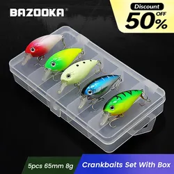 Bazooka Crankbait zestaw przynęt pływająca przynęta skalna leurre Crank Mini wobler Minnow Trolling Isca Bass Pike Predator Winter