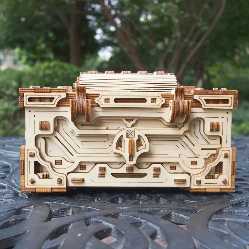 Handmade DIY Jewelry Organizer Box Wooden Mechanical Transmission Mechanism Jewelry Storage Boxes Creative Wedding Gift Boxes