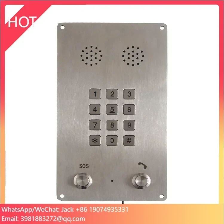 Rugged VoIP Hot Sell Vandal Full Keypad Handsfree Wall-mounted Jail Emergency Telephone Intercom for Elevator