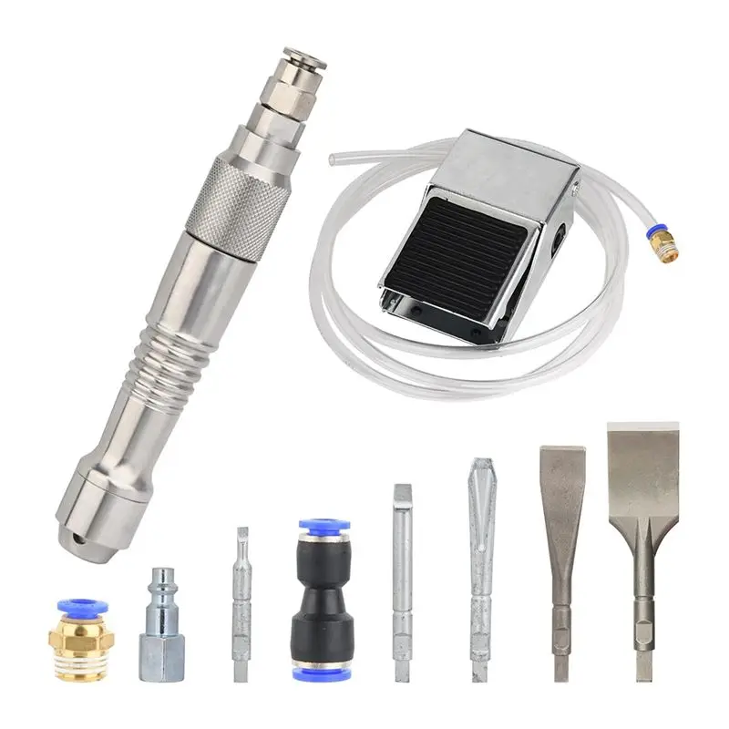 Micro-Air Flux Chipper For Removing Plaster Welding Slag Stone And Wood Carving With Foot Switch And 5 Chisels WL-12595K-B51B