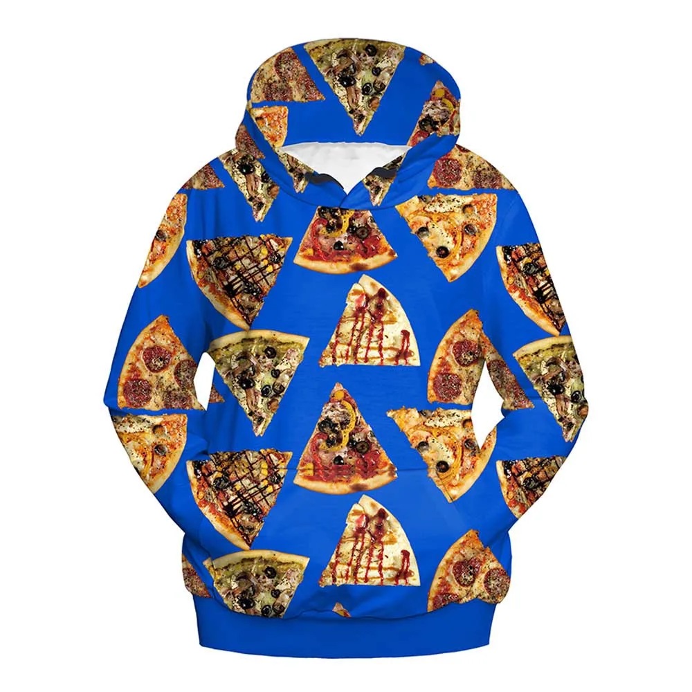 Funny Donuts Pizza Hoodies Food 3D Print Men's Oversized Hooded Sweatshirts Harajuku Tracksuits Pullover Tops Coat Male Clothing