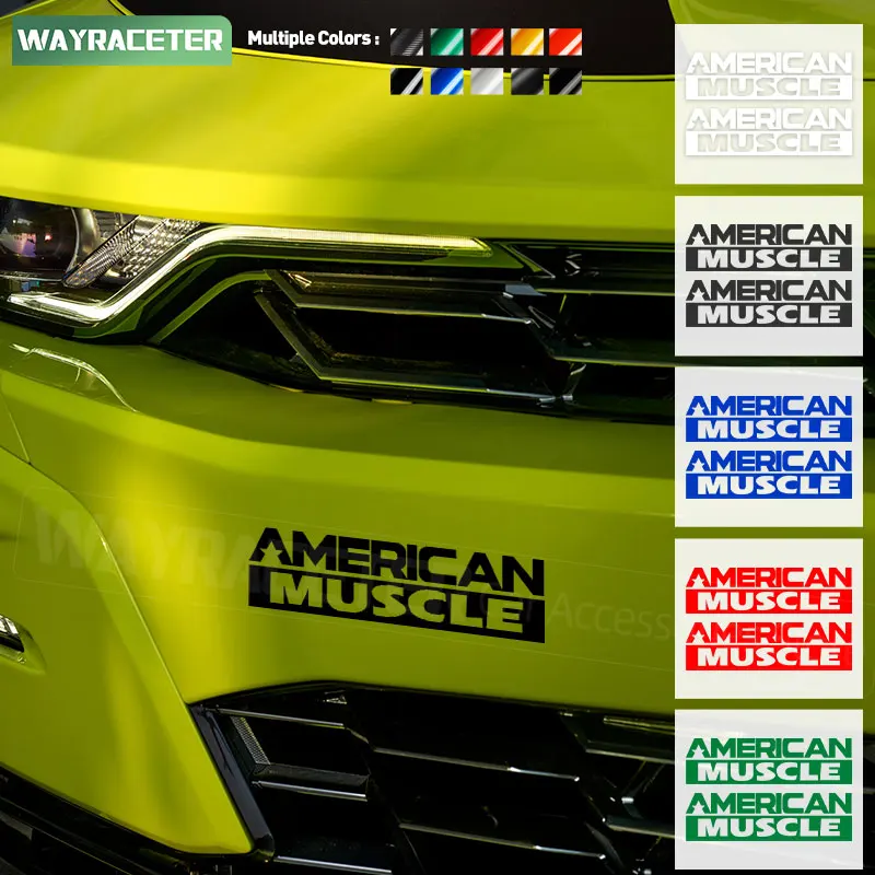 

2 Pcs American Muscle Graphics Decal Front Bumper Trunk Fender Window Sticker For Dodge Challenger Charger Chevrolet Camaro