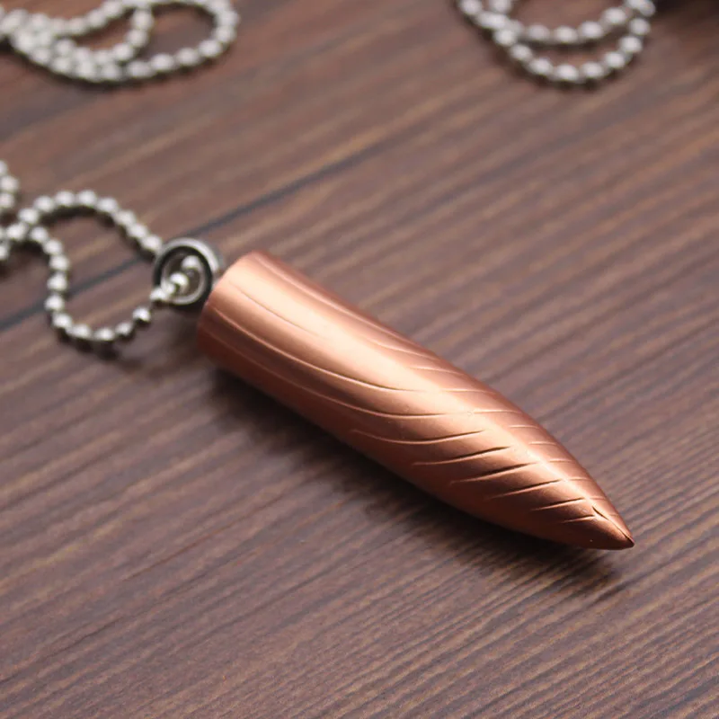 Metal Mini Bullet Lighter Necklace Lighter Flame Kerosene Oil Lighter Chain Pendant Cigarette Fire Metal Gasoline Cigar Lighter