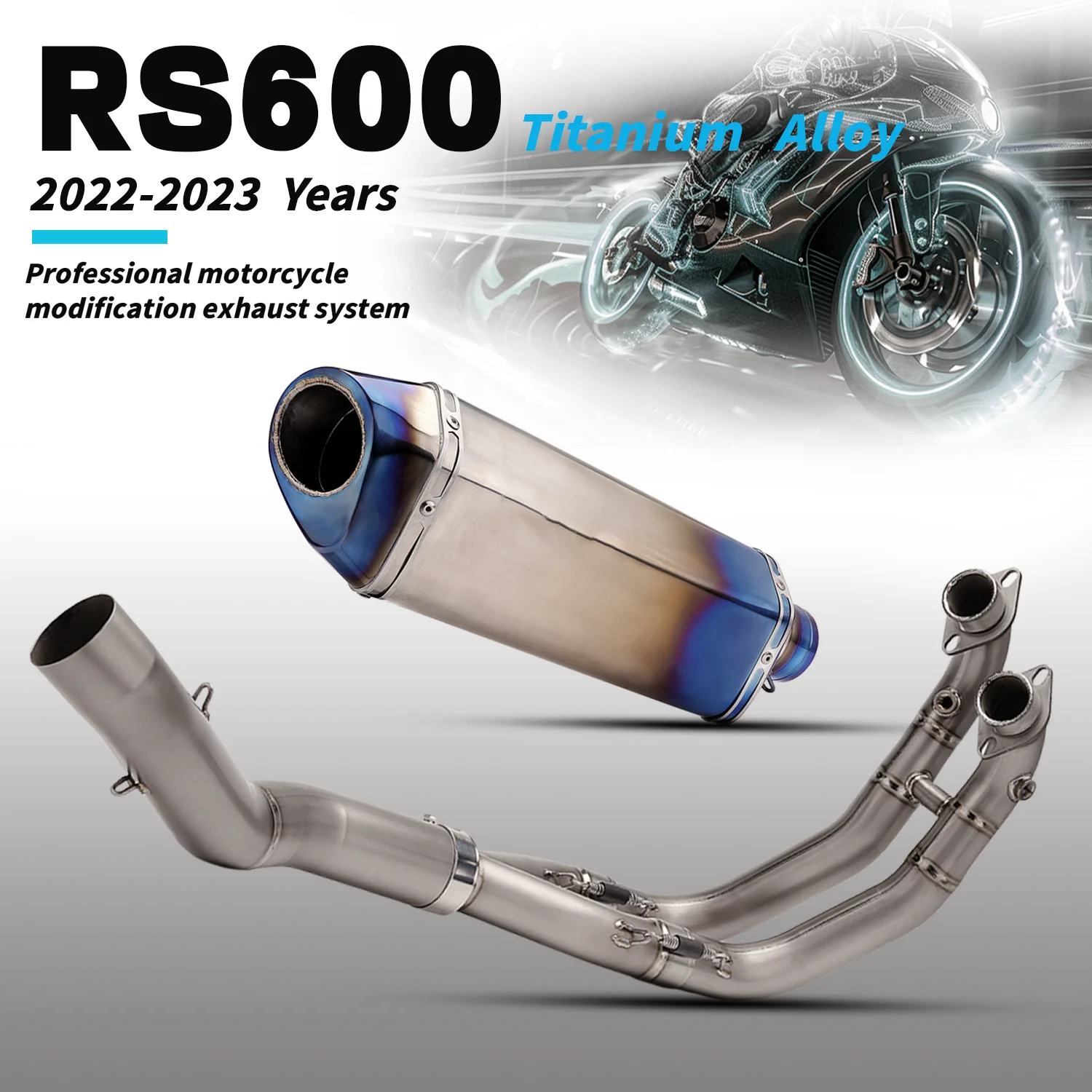 

For CFMOTO 450SR-S 2023-2025 Slip-On Motorcycle Exhaust System Header Link Pipe Connect 51mm Muffler Stainless Steel Escape