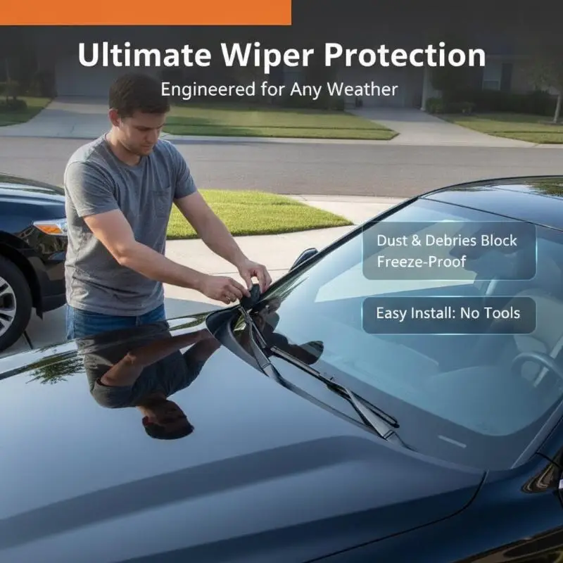 2Pcs Car Windshield Wiper Protective Covers Anti-Friction Smooth Bottom Sleeves Extend Wiper Service Life