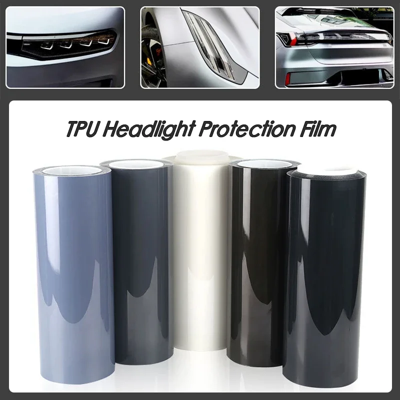 High Quality TPU PPF film 0.3*15M/3M/2M/1M/Rls Car Headlight Protective Film Self-healing Anti Scratches light black transparent