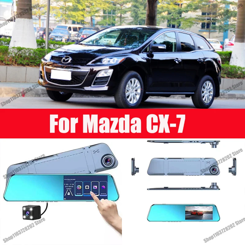 

For Mazda cx7 cx8 carplay Android GPS Dash Cam AUX FM Radio Dashcam Car Camera Stream RearView Mirror Drive Recorder