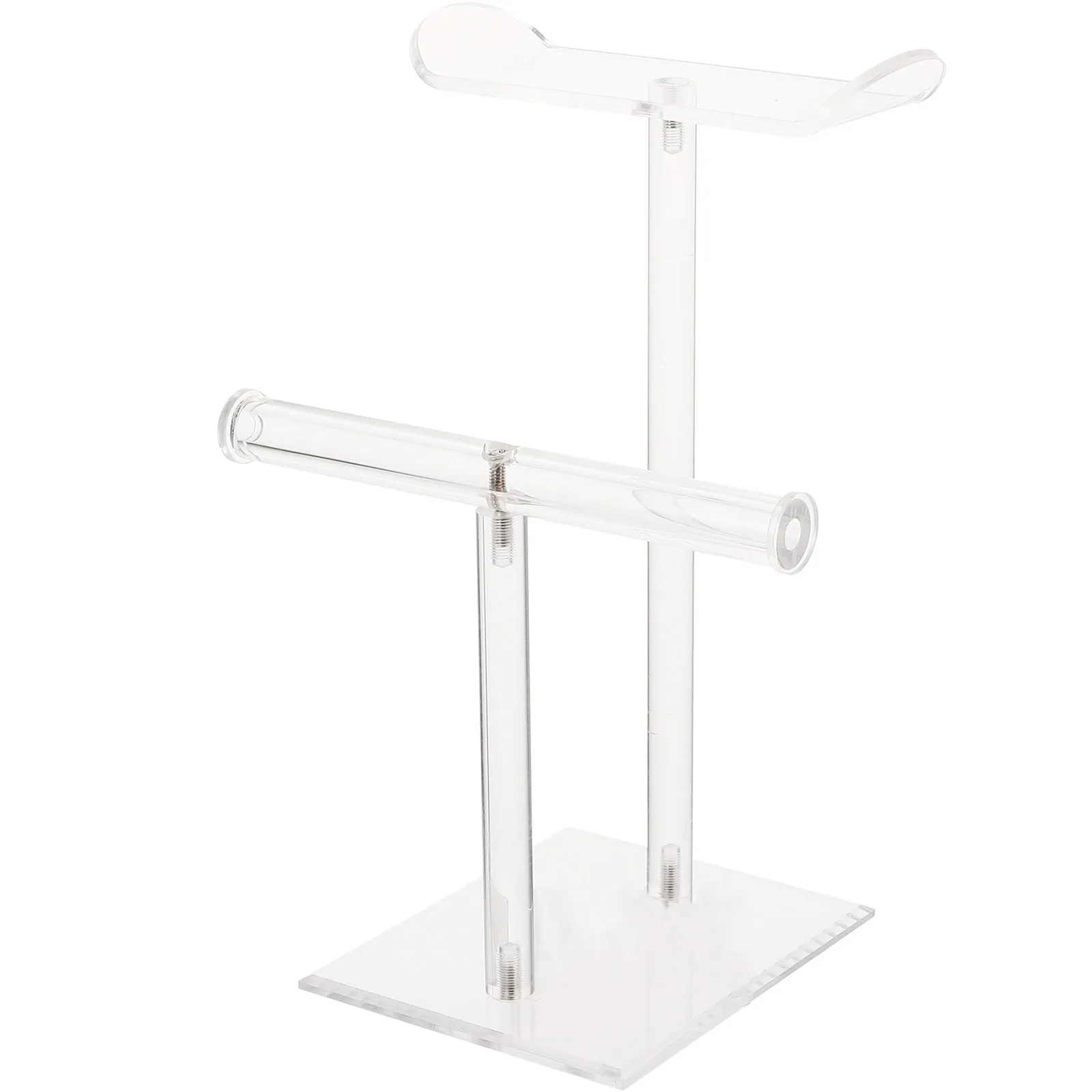 

Настольная 2-уровневая акриловая подставка для повязок на голову, держатель для головных уборов, органайзер для длинных резинок для волос, подставка для демонстрации украшений