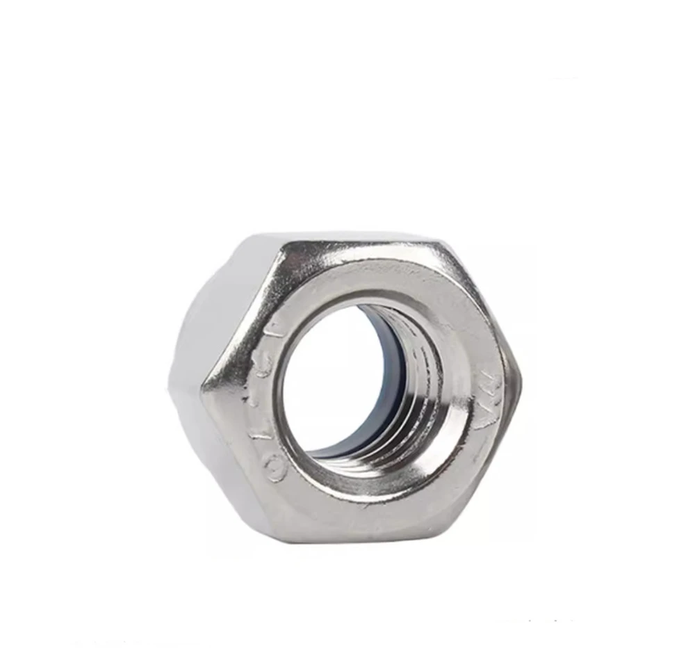 M2 M2.5 M3 M4 M5 M6 M8 M10 M12 M14 M16 M18 M20 M22 304 Stainless Steel Nylon Self-lock Hex Nuts Locknut DIN985