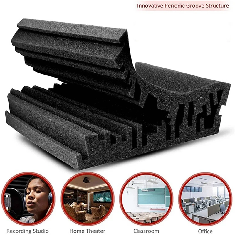 96Pcs Studio Acoustic Foam Panels Soundproof Sponge Drum KTV Room Absorption Treatment Polyurethane Wall Sound Foam Pad