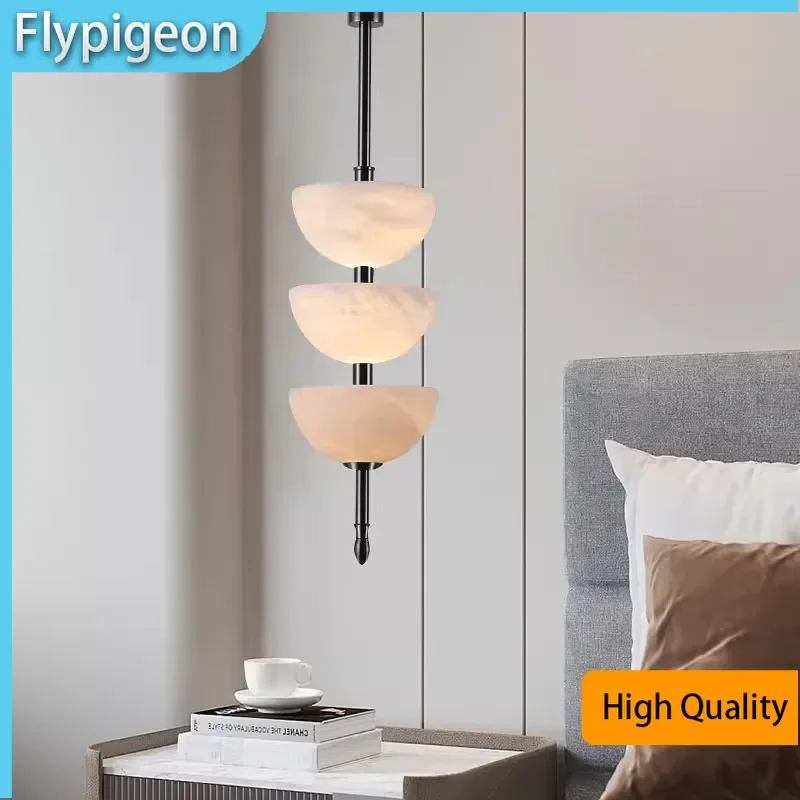 

Скандинавский современный натуральный мраморный медный подвесной светильник с регулируемой яркостью, светодиодное окружающее освещение для вестибюля отеля, гостиной, спальни, столовой