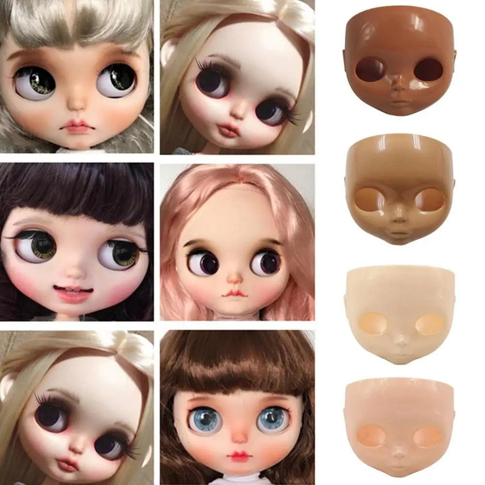 Besegad 1:6 Fashion Doll Faceplate + Backplate Head + Screws for Blyth Doll DIY Changing Face Accessories