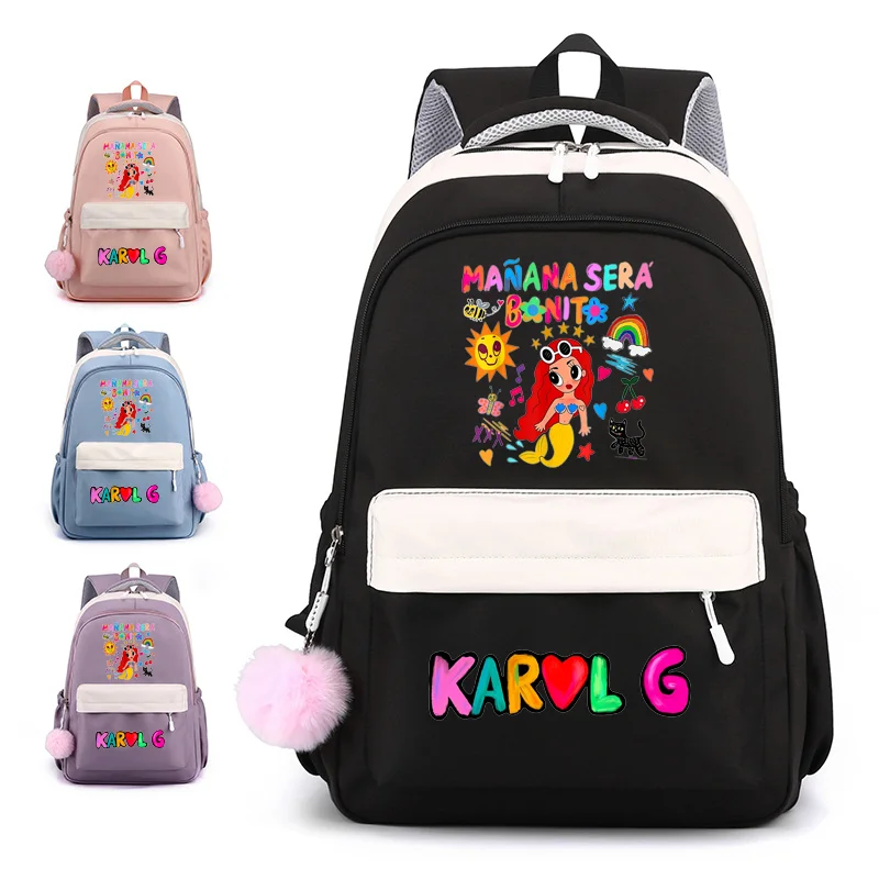 Mochila escolar de gran capacidad para niñas, Manana, Sera, Bonito, Karol G, sirena de dibujos animados, nueva moda