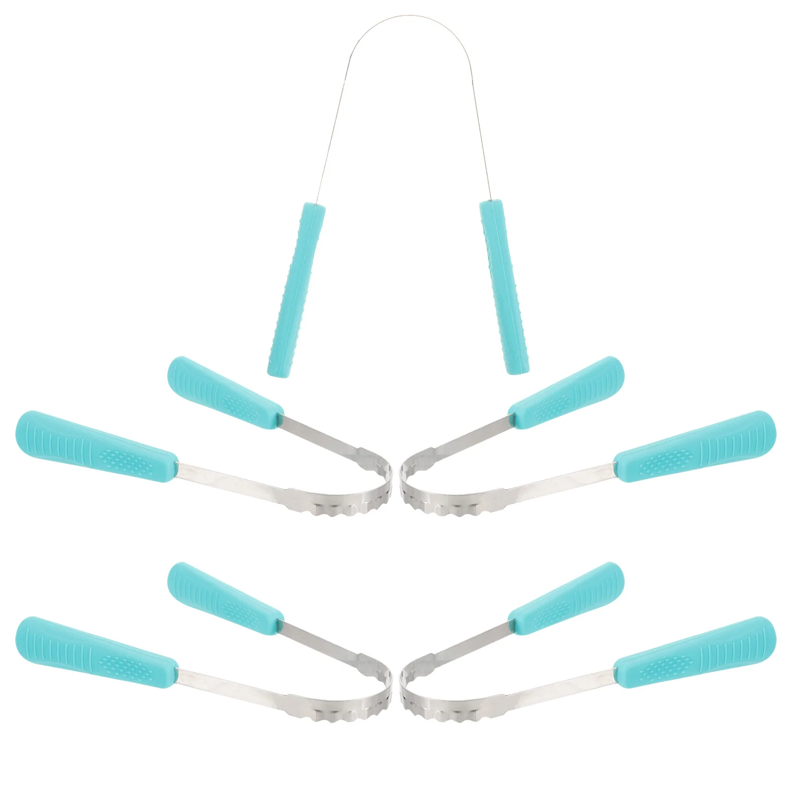 5 raschietti per lingua in acciaio inossidabile, strumento portatile per la pulizia della lingua, rinfrescante per l'alito, detergente per l'igiene orale per adulti