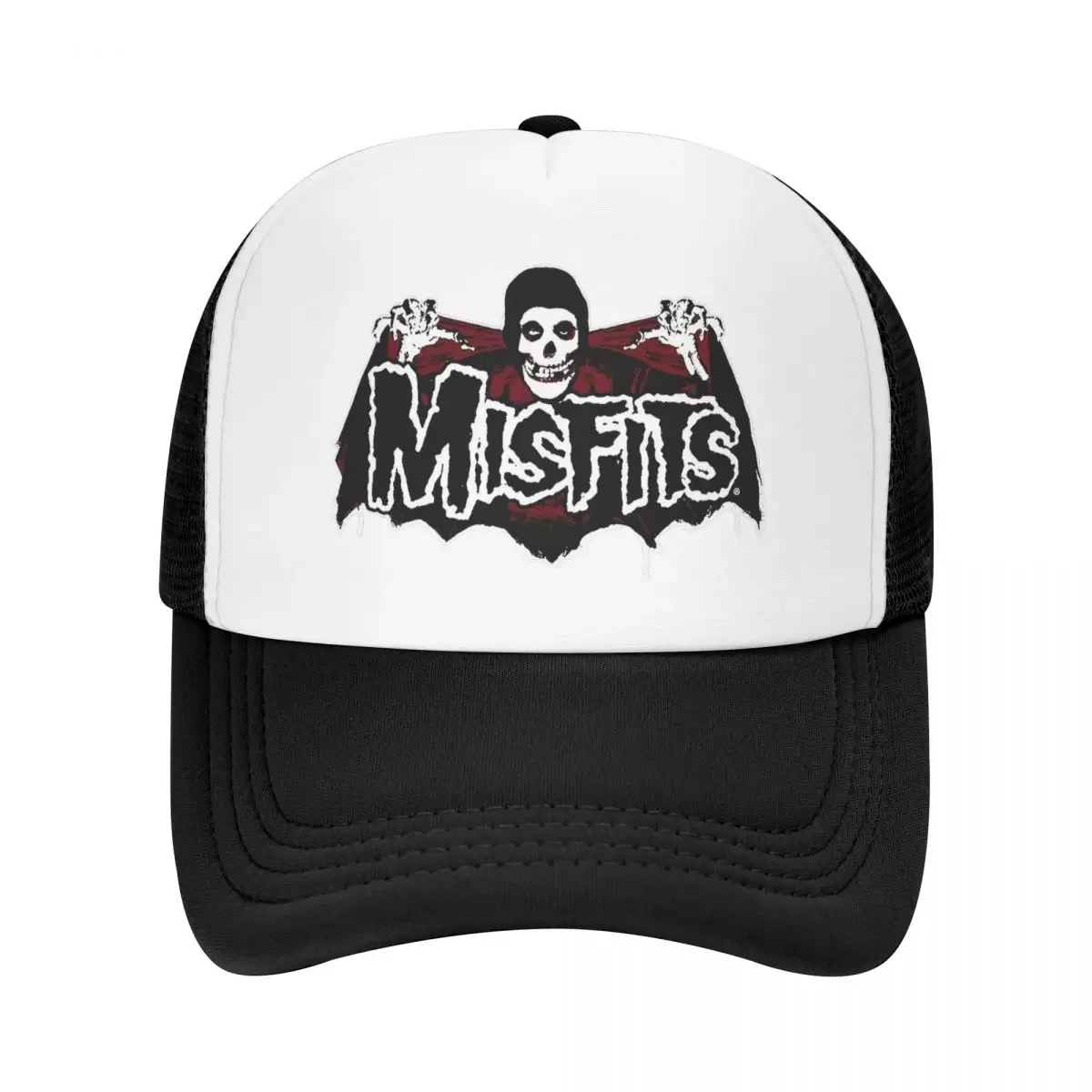 Bat Skull Misfits Skull Mesh Baseball Caps Adult Hip-Hop Sun Hats Heavy Metal Dad Hat Adjustable Snapback Cap Summer Trucker Cap