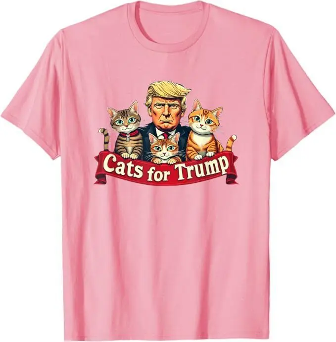 Cats for Trump USA American President 2024 Funny Unisex T-Shirt