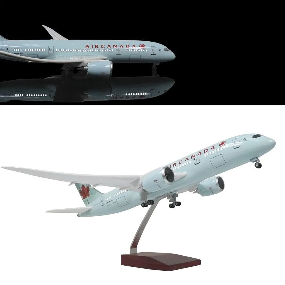 

1:130 Scale 43cm 787 Boeing Jet B787 Canada Aircraft Model Die-Cast Resin Aircraft Jewellery with LED Lights for Collection